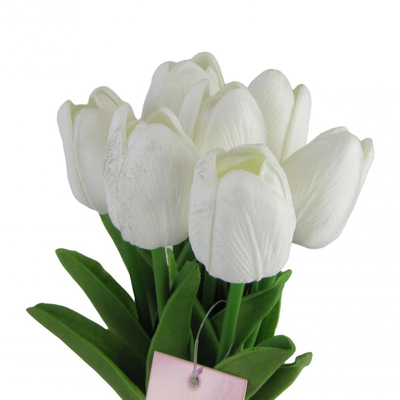 Bukiet tulipanów 7szt. 33cm kolor biały